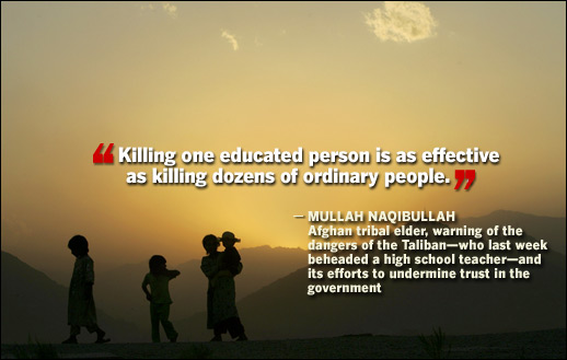Killing one educated person is as effective as killing dozens of ordinary people.